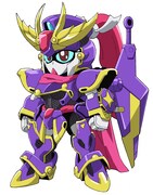 F9ノ1改。アヤメがかつて使用していたF9ノ1（くのいち）を、クロスシルエット構造で新生させたSDガンプラ。装備類のアップデートに抜かりはなく、変幻能力特化の機体が繰り出す最新のアヤメ流忍法も冴え渡る。