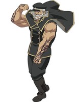 チェボルグ（CV：稲田徹）。「撃滅」の二つ名を持つ元Sランク冒険者。高齢とは思えないほど筋骨隆々で、アンジェリンからは「マッスル将軍」と呼ばれている。すごくやかましい。(c)門司柿家/アース・スター エンターテイメント/Sランク娘製作委員会