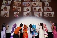 「映画プリキュアオールスターズF（エフ）」公開記念舞台挨拶の様子。