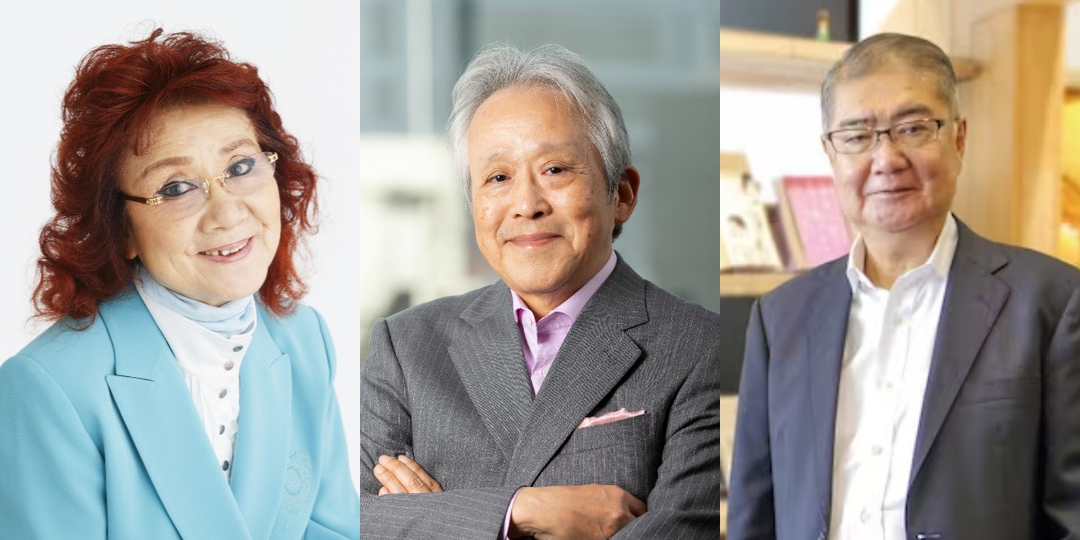 左から野沢雅子、鳥嶋和彦、東映アニメーション代表取締役会長の森下孝三。
