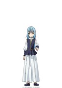リムル（CV：岡咲美保）。サラリーマン三上悟は、事件に巻き込まれ、異世界に転生してスライムとなり、リムルの名を得る。転生時に身についたユニークスキル「大賢者」と「捕食者」を頼りに、さまざまな種族と仲間になっていく。その中で出会った運命の女性、シズの心残りだった「死と隣り合わせの子供達」を救うべく、イングラシア王国では「生徒を守る教師」として、教え子全員を助け、心身ともに成長させた。