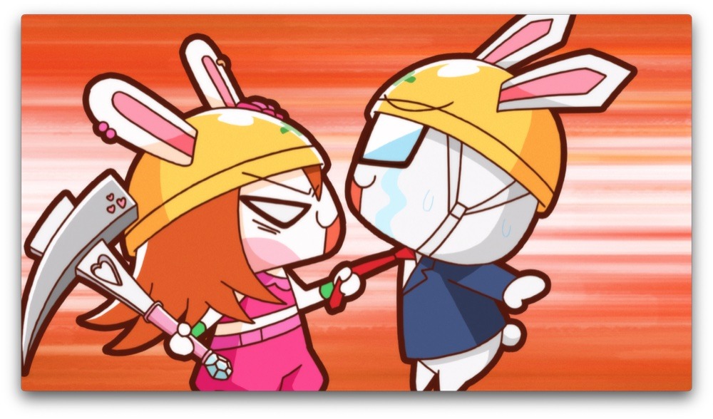 アニメ「全力ウサギ」第1話の場面カット。