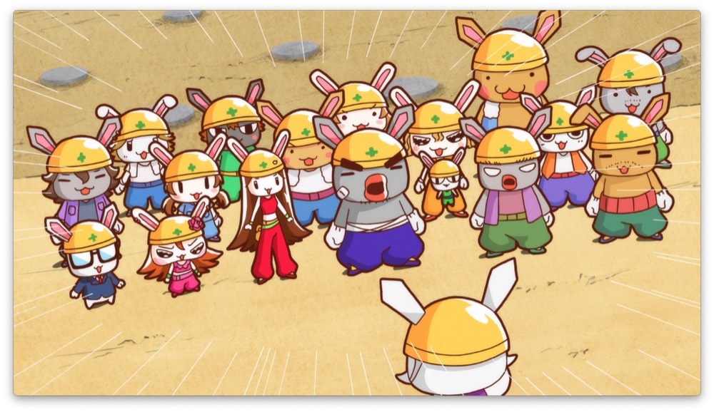 アニメ「全力ウサギ」第1話の場面カット。