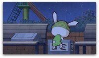 アニメ「全力ウサギ」第1話の場面カット。