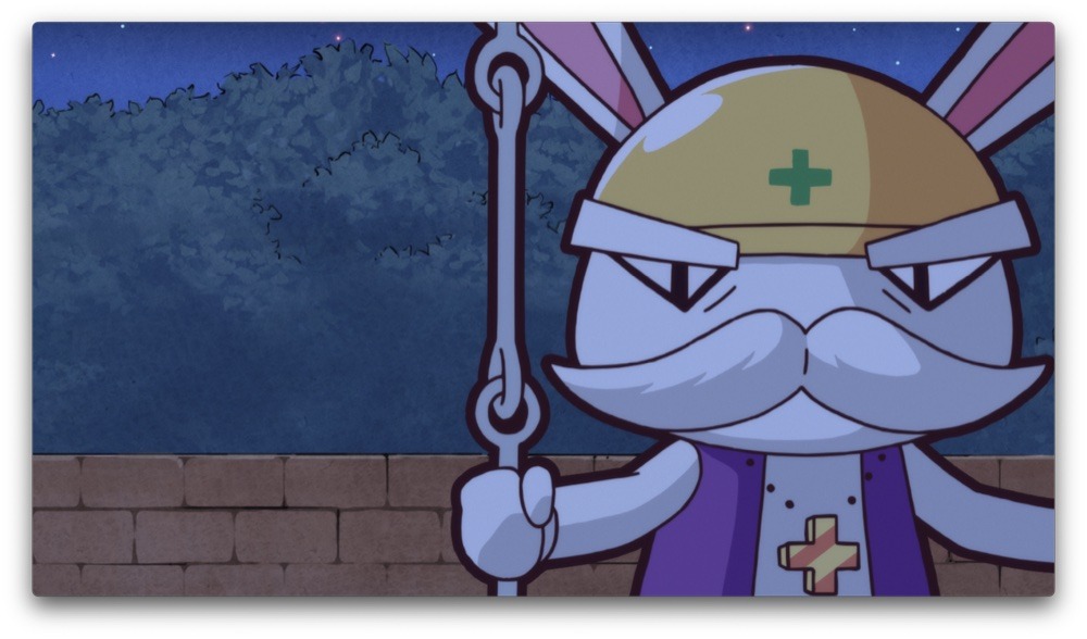 アニメ「全力ウサギ」第1話の場面カット。