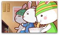 アニメ「全力ウサギ」第1話の場面カット。