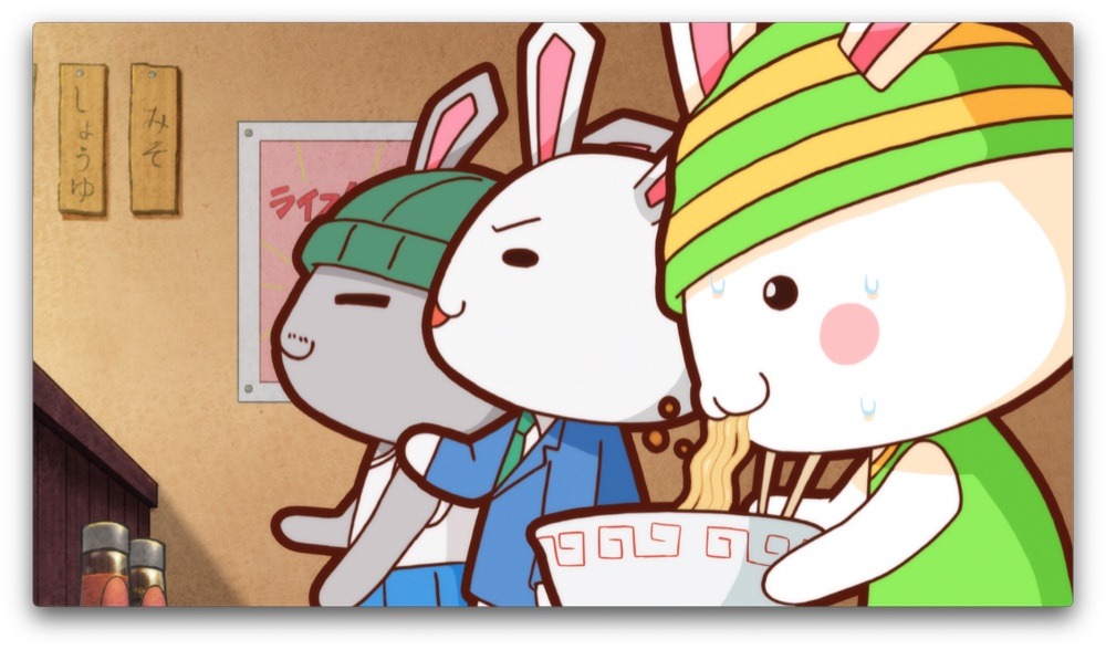 アニメ「全力ウサギ」第1話の場面カット。