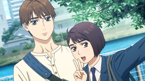 TVアニメ「MFゴースト」第1話の場面カット。