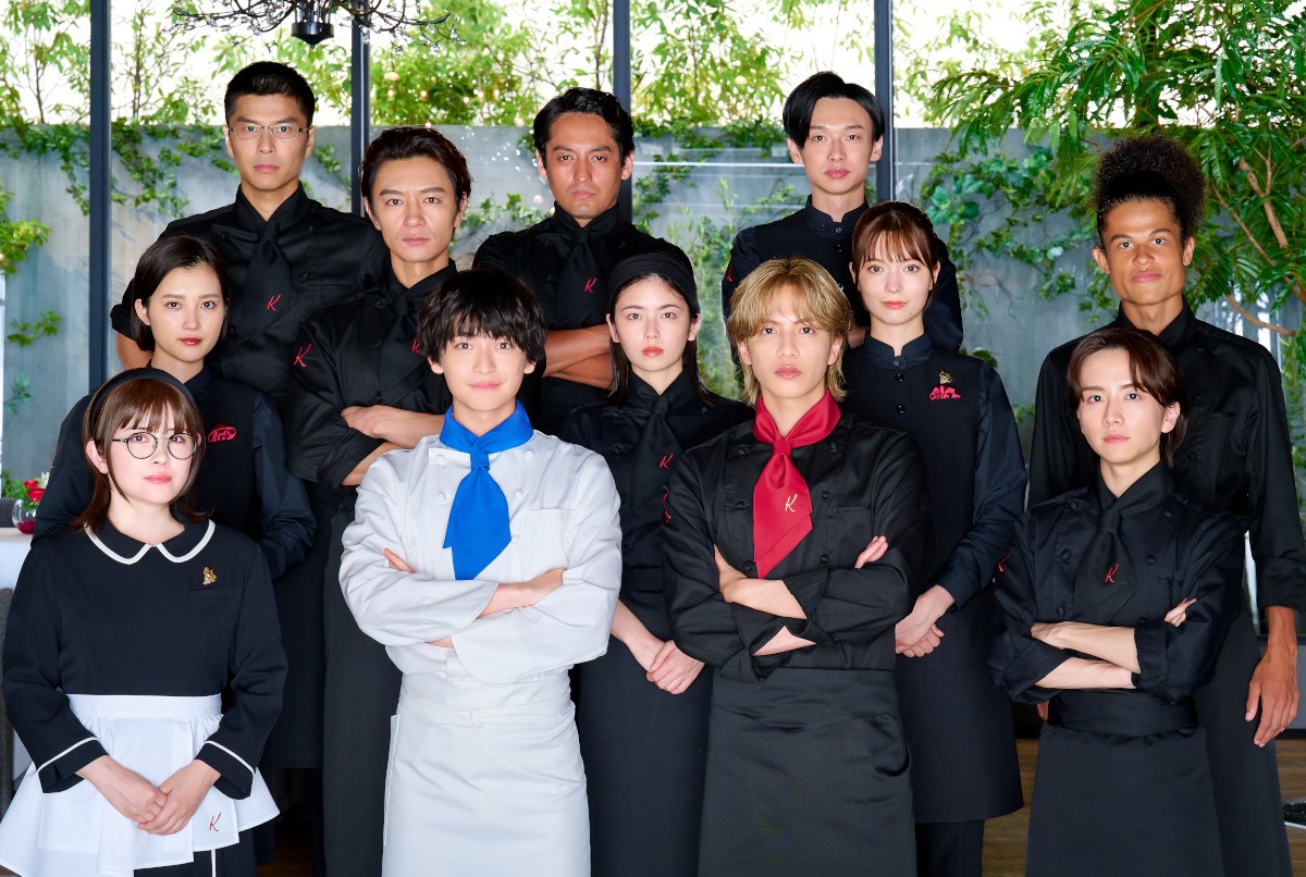 高橋文哉演じる岳、志尊淳演じる海、小芝風花演じる蘭菜をはじめとする、レストラン・Kで働くメンバー。
