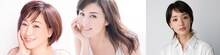 高島礼子（左）、藤原紀香（中央）、剛力彩芽（右）。