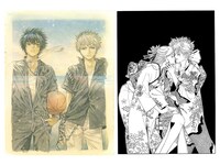 浅田弘幸と上條淳士のイラスト。(c)Hiroyuki Asada ／ SHUEISHA（左） (c)Atsushi Kamijo（右）