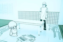 「手塚治虫 ブラック・ジャック展」には、手術台に乗ることができるフォトスポットも。 (c)Tezuka Productions