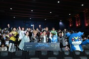 映画「デジモンアドベンチャー02 THE BEGINNING」完成披露舞台挨拶の様子。