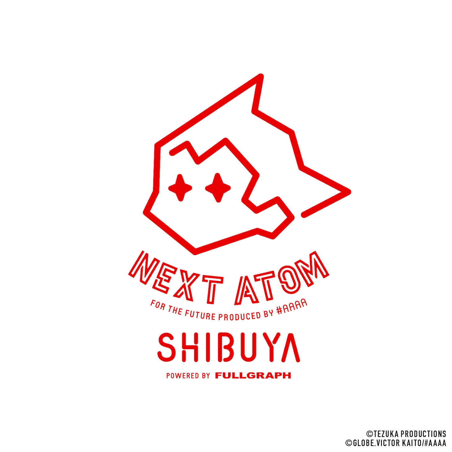 「NEXT ATOM for the future Produce by #AAAA  SHIBUYA　Powered by FULLGRAPH」ロゴ