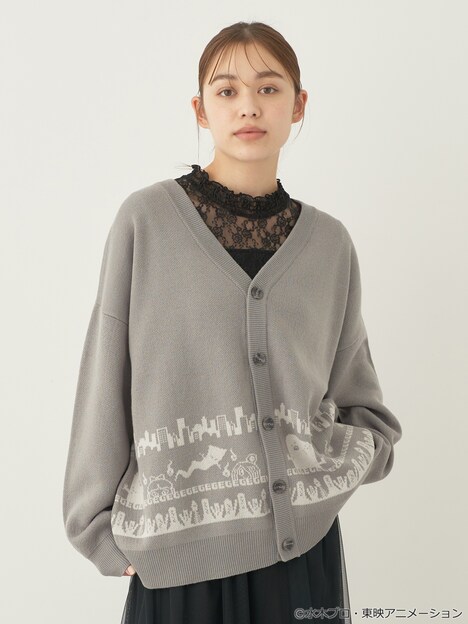 「ゲゲゲの鬼太郎ニットカーディガン」着用イメージ