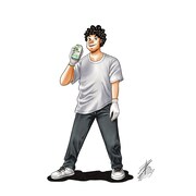 福本伸行が描き下ろしたイラスト。