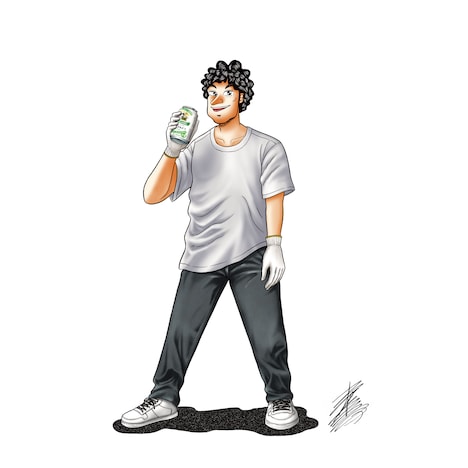 福本伸行が描き下ろしたイラスト。