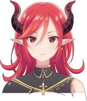 宇月聖（CV：小林ゆう）
前世は男の精を糧に生きるサキュバスだったが、同性の女にしか興味を示さなかったため餓死。転生して今に至る。頭の角は前世の名残。