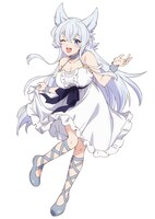 フェンリース（CV：釘宮理恵）。魔王軍四天王の1人であった牙狼族・フェンリガルの妹。フリオと出会い、仮初めの新婚生活をスタートさせる。戦いを好む牙狼族ゆえに喧嘩早いところがある。愛称はリース。とにかくフリオが大好き。 (c)鬼ノ城ミヤ・オーバーラップ／Lv2からチートだった製作委員会