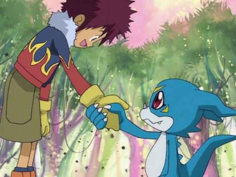アニメ「デジモンアドベンチャー02」場面カット。