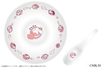 「暗黒龍とゆかいな腹へり達がプリントされたラーメン丼＆レンゲセット」