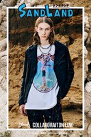 「SAND LAND」とアパレルブランド・glambのコラボアイテムのビジュアル。