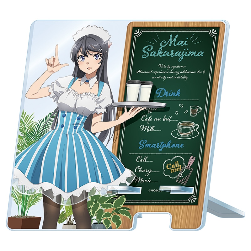 劇場アニメ「青春ブタ野郎はランドセルガールの夢を見ない」Loppi限定オリジナルグッズ付ムビチケコンビニ券特典のアクリルスマホスタンド。