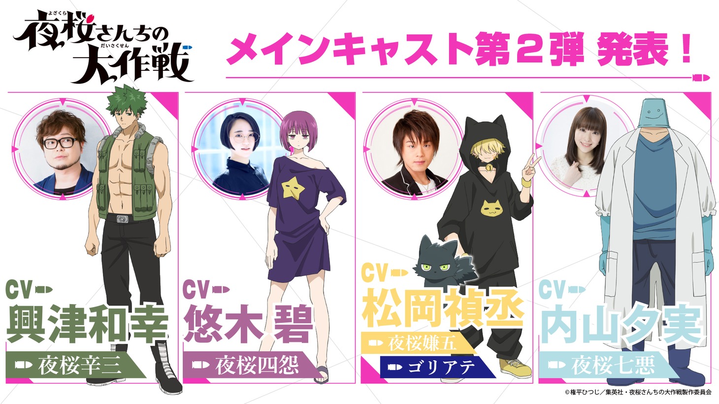 TVアニメ「夜桜さんちの大作戦」第2弾キャスト一覧。