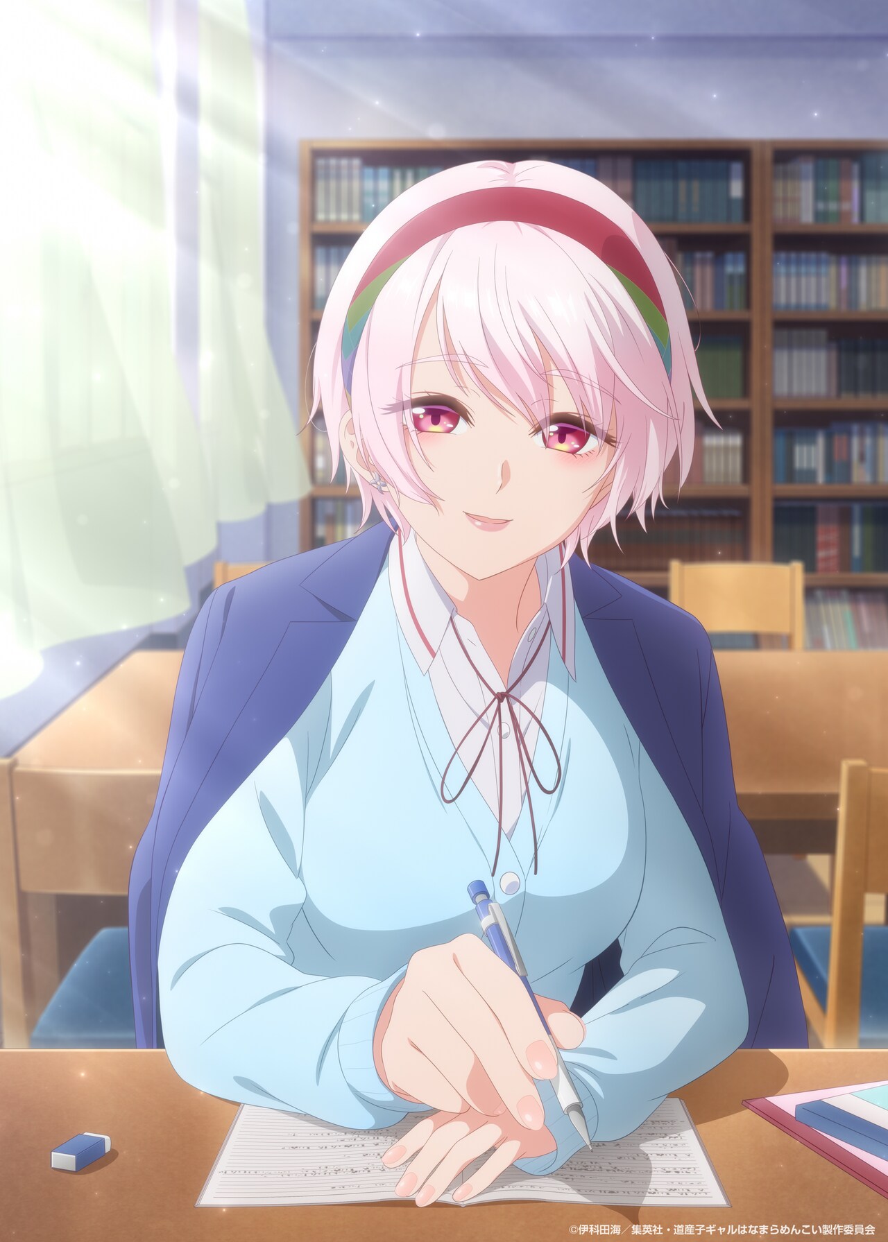 「道産子ギャル」夏川怜奈の描き下ろしビジュアル、図書館で勉強会　キャラPVも