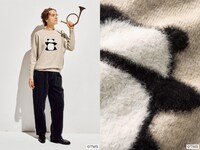 「ふわふわパンちゃんが ぎゅっとしがみついてるニット」