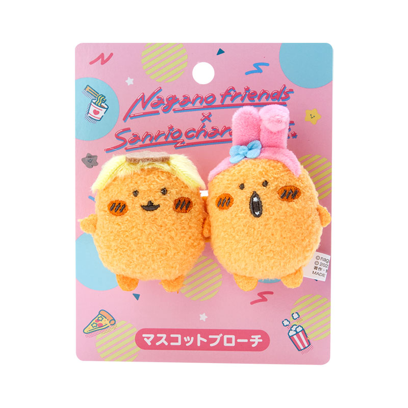 「ナガノフレンズ×サンリオキャラクターズ マスコットブローチ」