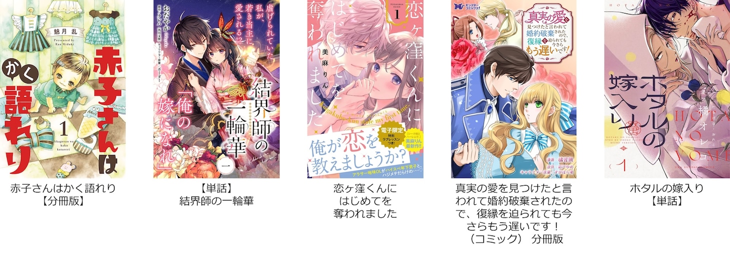 女性部門の中間発表上位5作品。