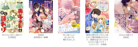 女性部門の中間発表上位5作品。