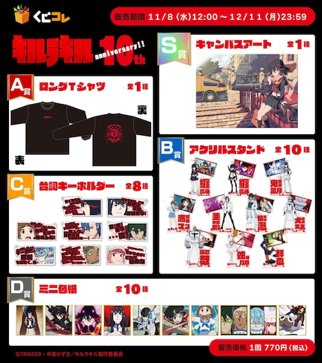 TVアニメ「キルラキル」くじコレの商品一覧。