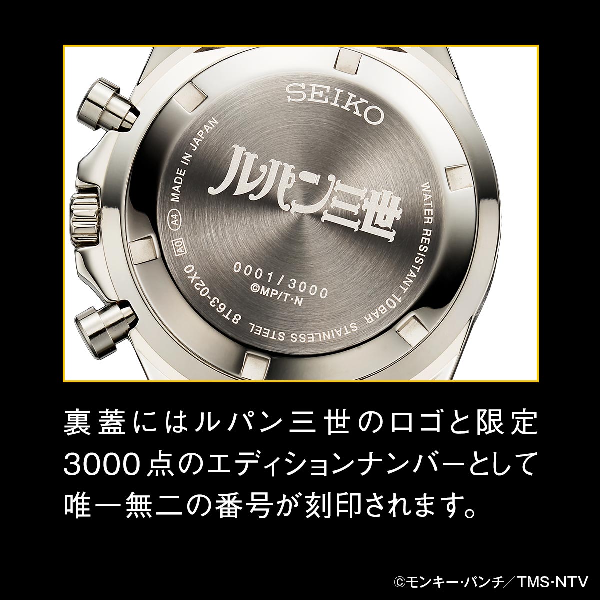 「ルパン三世×セイコー オフィシャルウオッチ」の説明。