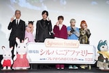 左から小中和哉監督、村方乃々佳、DAIGO、黒島結菜、PUFFYの吉村由美、大貫亜美。
