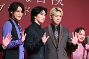 左から宮野真守、松下優也、有澤樟太郎、清水美依紗。