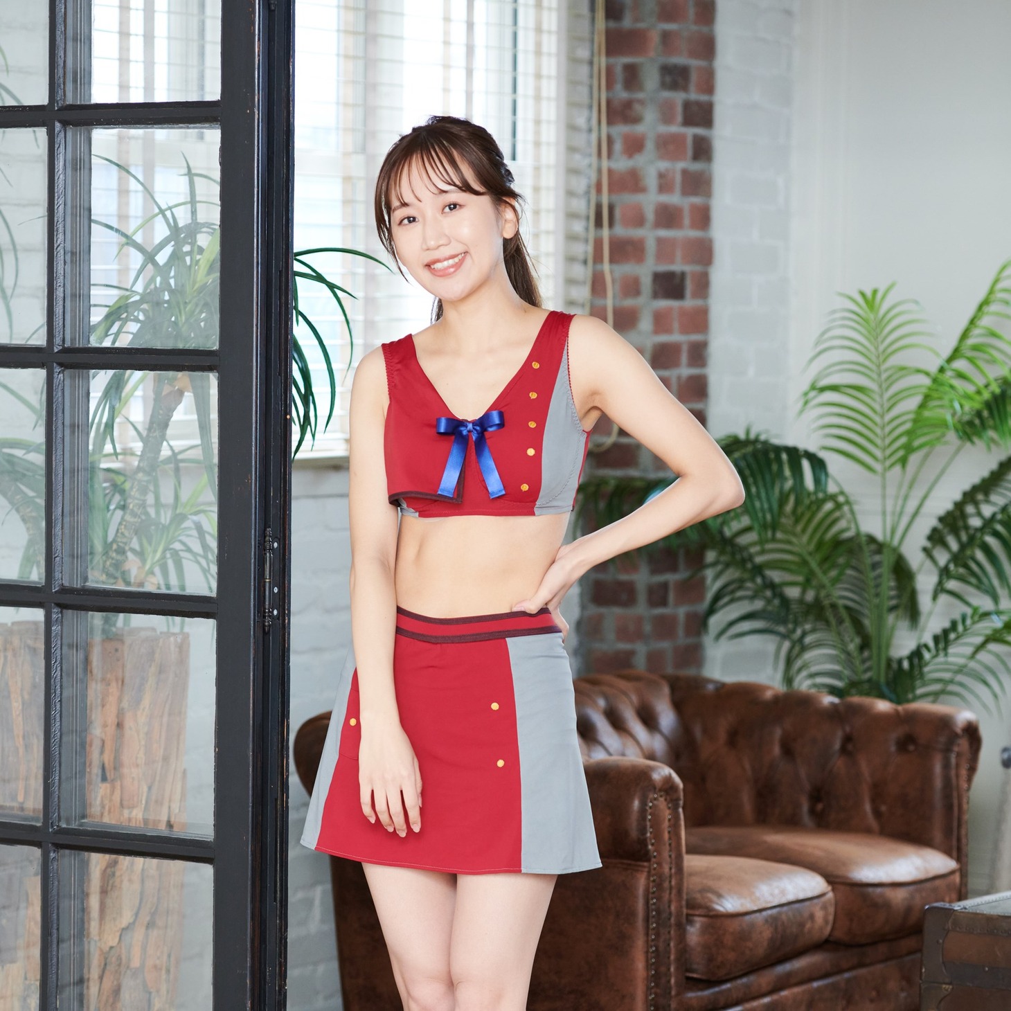 千束モデルのおやすみ用ブラとスカートパンツ。