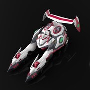 ビークルモードとなった「MODEROID ニルヴァーシュ type ZERO」。