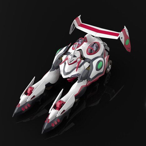 ビークルモードとなった「MODEROID ニルヴァーシュ type ZERO」。