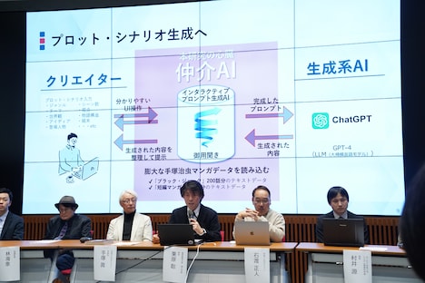 「TEZUKA2023 ブラック・ジャック 機械の心臓-Heartbeat Mark II」お披露目会の様子。