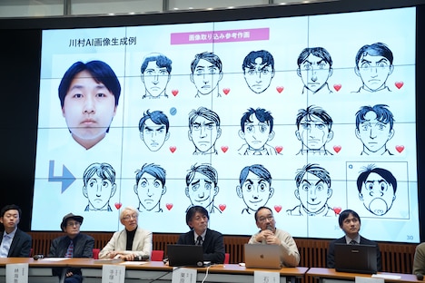 「TEZUKA2023 ブラック・ジャック 機械の心臓-Heartbeat Mark II」お披露目会の様子。