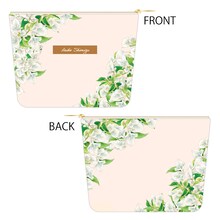 清水玲子が好んで描く草花がプリントされたポーチ。