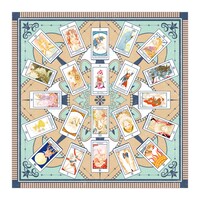 スカーフには、LaLa1993年3月号と4月号で応募者全員サービスとなったタロットカードのイラストがプリントされた。