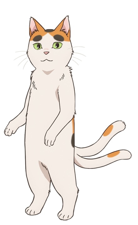 ぶちお（CV：梶裕貴）大石家の飼い猫が20歳になって新生した、猫又の青年。シャイなところがありながらも、新しい環境に溶け込もうと努力し、自分がなぜ妖怪になったのか、これから何をすべきかを悩んでいる。大石家の次男のたくみとは兄弟のような間柄。(c)noho・イースト・プレス/「となりの妖怪さん」製作委員会