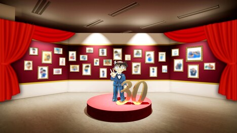 「連載30周年記念 名探偵コナン展」のイントロダクション。