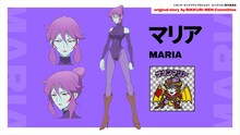 マリア（CV：日笠陽子）。マリスがサタンマリアのシールで合神した姿。サタンマリアは聖フェニックスを倒すために生まれた悪魔ヘッドで、かつての聖魔大戦でスーパーデビルの部下として活躍した。超念魔（ちょうねんま）で悪魔を操り、天使たちの聖心を魔炎で溶かす。(c)ロッテ・ビックリマンプロジェクト/ビックリメン製作委員会