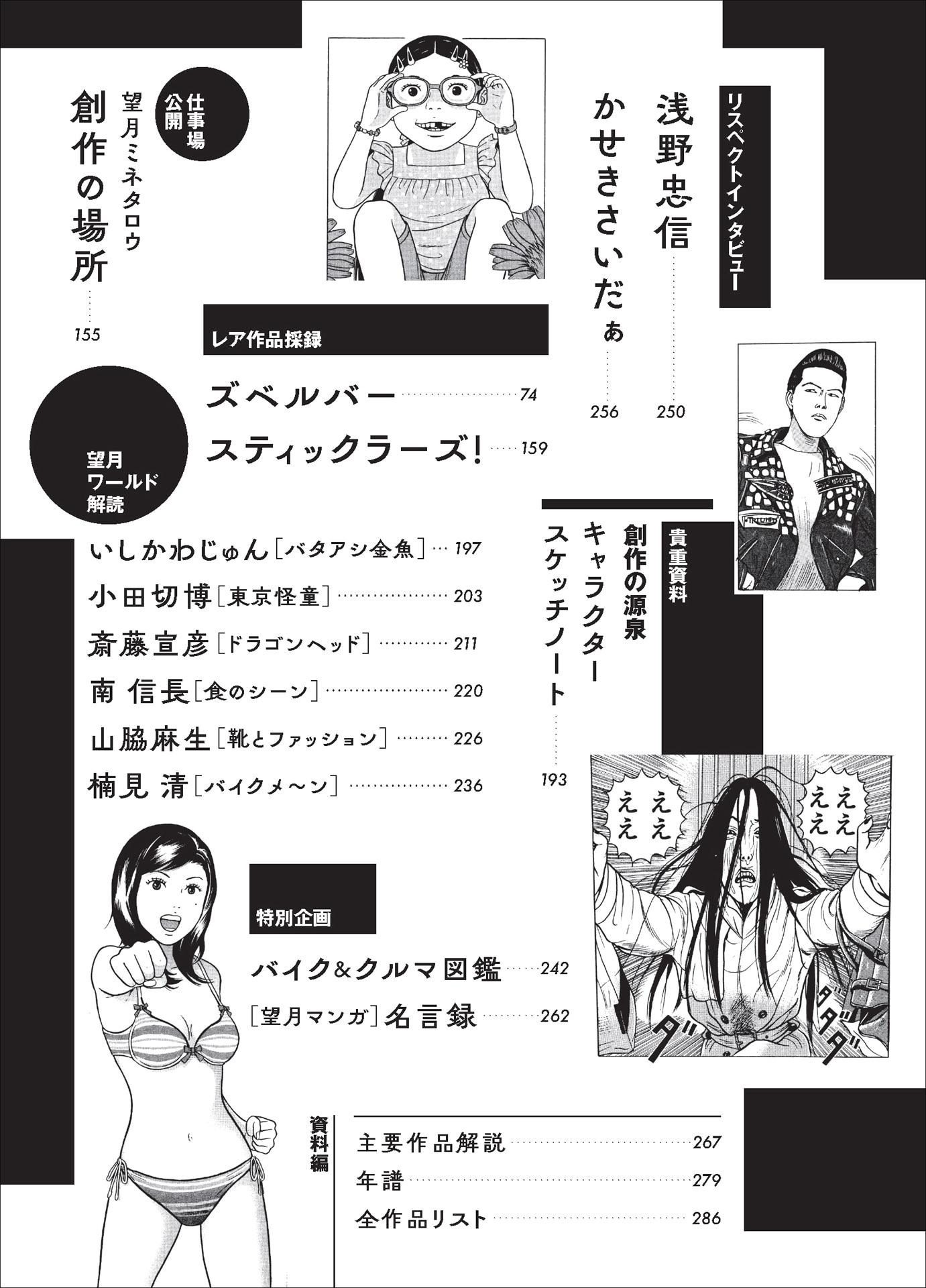 「総特集 望月ミネタロウ 創造と破壊と革新と。」目次
