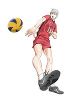 ミドルブロッカー・灰羽リエーフのアクションビジュアル。