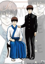 最強ジャンプ1月号付録のA3ポスター（W新八）。(c)空知英秋／集英社